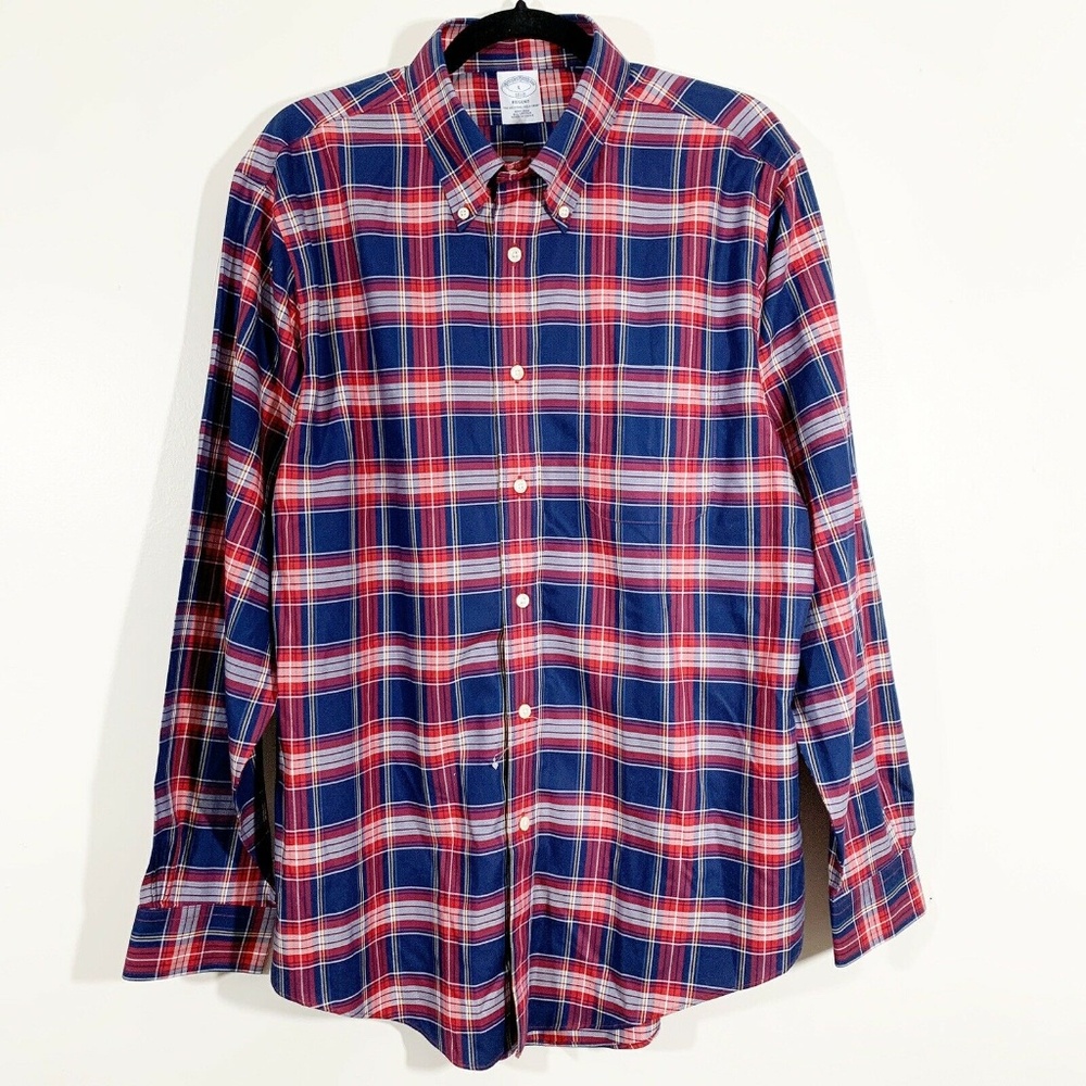 Brooks Brother Regent Red Plaid ButtonFront Shirt